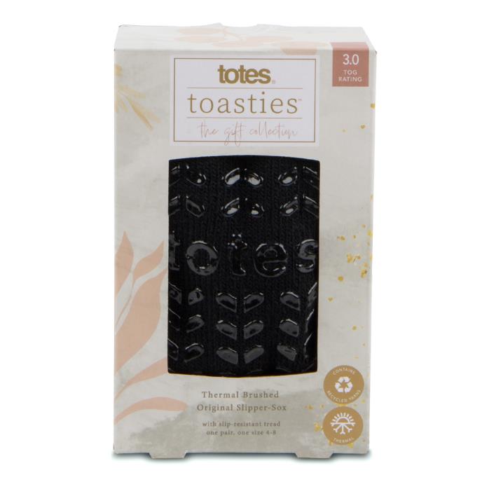 totes toasties® Ladies 3.0 Tog Thermal Original Slipper Socks Black Extra Image 4